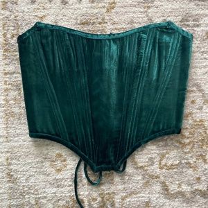 LBV Velvet Teal Corset Top
